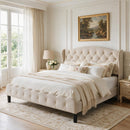 King Size Upholstered Platform Bed Frame
