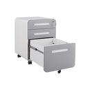 3 Drawer Mobile File Cabinet Under Desk Office, Simple Style Versatile Storage Cabinet For Legal / Letter / A4 Files, 5 Wheel Design Anti-Tilting Cold Rolled Steel Waterproof Moisture-Proof