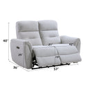 Eastre - Power Motion Loveseat With USB Port - Gray by HouseOfZazla