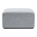Square Upholstered Ottoman with Black-and-White Fabric by HouseOfZazla