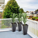 Outsunny - Outdoor Planters (Set of 3) Large Taper Planters With Drainage Holes And Plug, Faux Wood Plastic Flower Pots For Outdoor, Indoor, Garden, Patio by HouseOfZazla