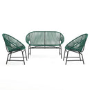 Nusa Outdoor Patio Wicker 3-Piece Chat Set by HouseOfZazla