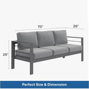 All-Weather Patio Sofa With Cushions, 3 Seat Outdoor Couch by HouseOfZazla