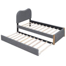 Upholstered Platform Bed With Wood Supporting Feet And Trundle by HouseOfZazla