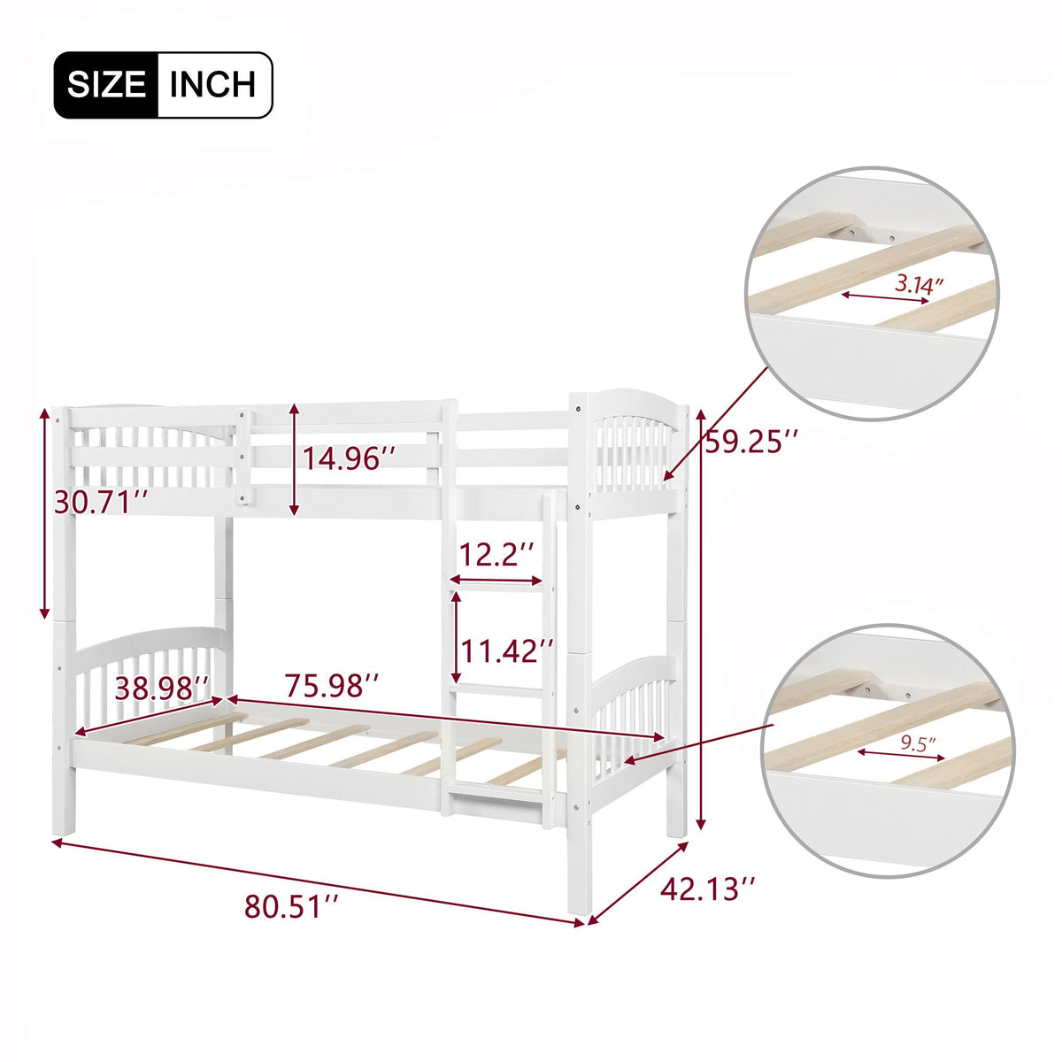 Solid Construction Bunk Bed With Ladder, photo 2 of 7