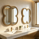 Quatrefoil Mirror with Large Beaded Metal Frame