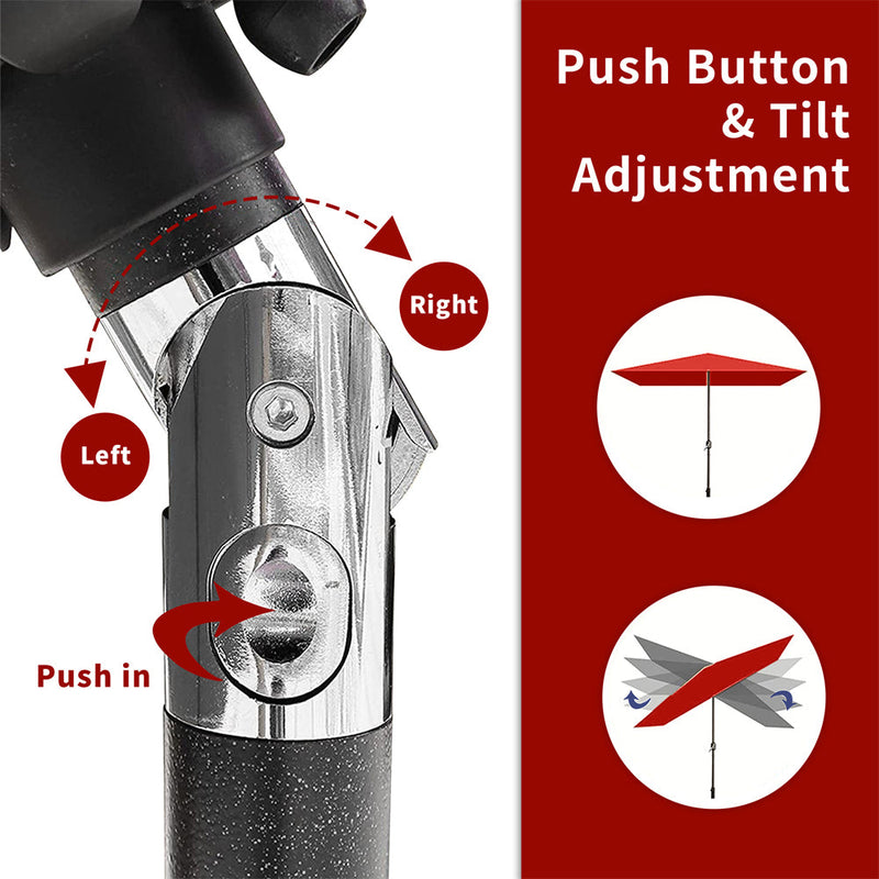 6.5FT x 10FT Patio Umbrella Outdoor Red Uv Protection