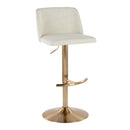 Toriano - Contemporary Adjustable Barstool Swivel With Rounded T Footrest (Set of 2) by HouseOfZazla
