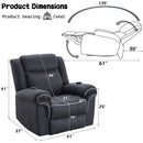 Domana - Polished Microfiber Power Nirion Recliner With Lift Heating Massage Chair - Dark Blue by HouseOfZazla