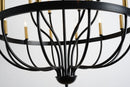 15-Light Industrial Iron Candle Chandelier Modern Farmhouse Pendant Light