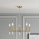Courtyard Five Light Golden Brass Candle Light Chandelier