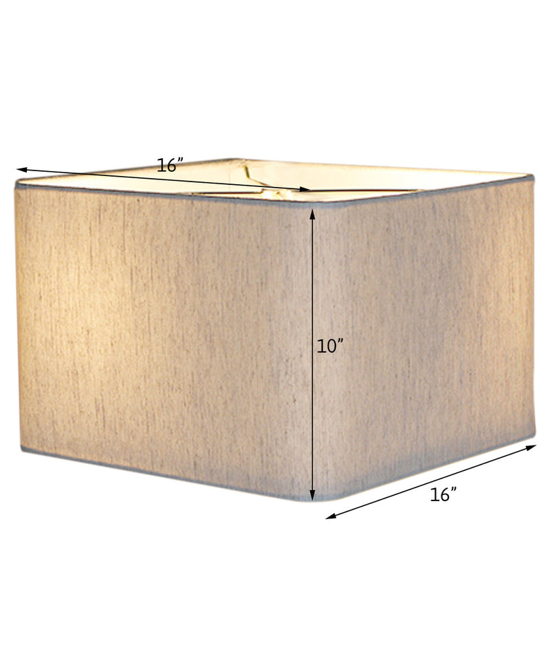 16x16x10 Rounded Corner Premiere Hardback Shallow Square Drum Lampshade Textured Oatmeal