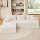 Modular Sectional With Arched Armrests, Includes 3 Back Cushions & 2 Throw Pillows by HouseOfZazla