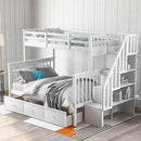 Stairway Bunk Bed With Storage And Guard Rail For Bedroom by Unique Piece Furniture