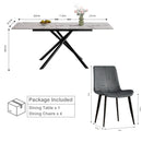 Modern Expandable Dining Table With Retractable Leaf With Chairs by HouseOfZazla