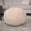 Bordeaux Knitted Cotton Round Pouf