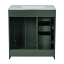 Ceramic Sink Combo, Freestanding Vanity Set With 3 Drawers & Soft Closing Doors by HouseOfZazla