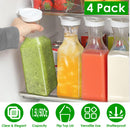4 Pack 50Oz Water Carafes with Flip Top Lids Square Juice Containers for Fridge Plastic Clear Pitchers for Water Iced Tea Juice Lemonade Milk Cold Bre