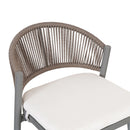 Outdoor 26" Counter Height Metal Frame Counter Stools With Scallop Shaped Backrest & Water Resistant Cushions by HouseOfZazla