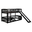 Low Bunk Bed With Slide, Fence And Ladder by HouseOfZazla