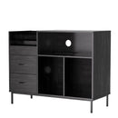 Grain Record Player Stand, Media Console With Speaker Shelf & 2 Drawers by HouseOfZazla
