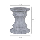 Geometric Round Outdoor End Table - Marble by HouseOfZazla