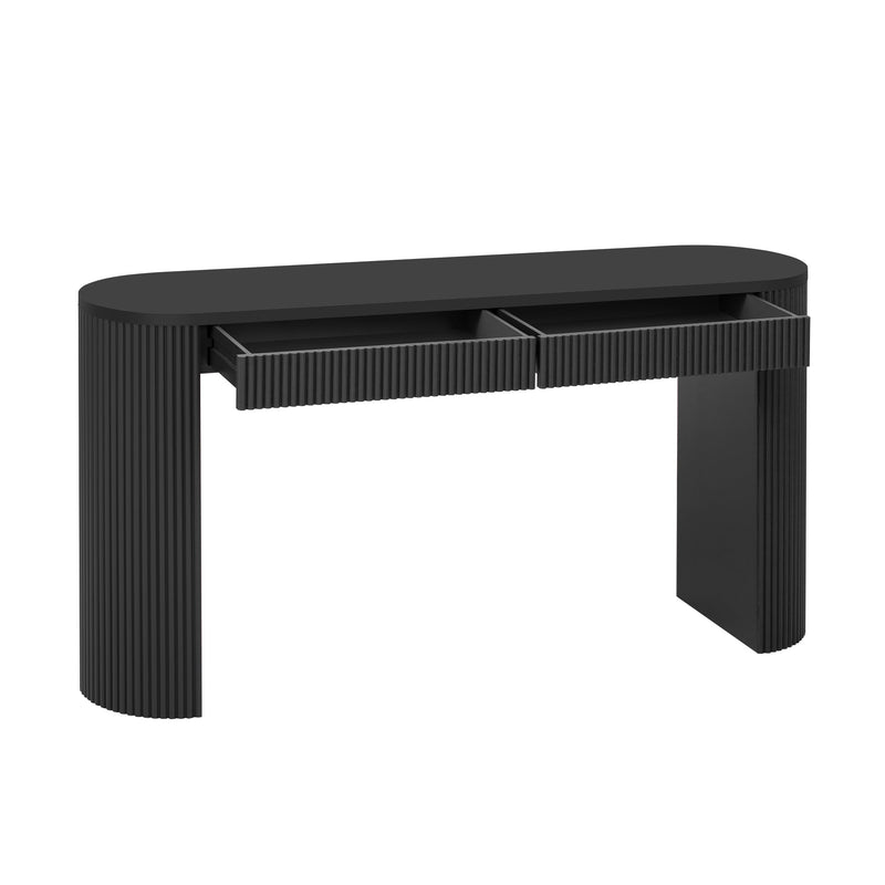 U_STYLE 58.3" Entryway Table with Large Top and Dual Drawers, photo 6 of 9