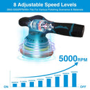 Cordless Car Buffer Polisher with 2Pcs 1500mAh Rechargeable Batteries 8 Speed Levels Wireless Polishing Waxer Machine Kit for Car Detailing