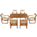 7 Piece Outdoor Patio Dining Set With Removable Cushions