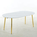 Extendable Oval Dining Table - White Marble by Unique Piece Furniture