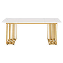 Office Executive Desk For Home Office - White / Gold by HouseOfZazla