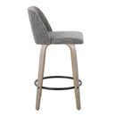 Toriano - Contemporary Fixed Height Counter Stool With Swivel & Round Footrest (Set of 2) by HouseOfZazla
