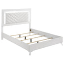 Cassia Queen LED Panel Bed White High Gloss