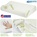 Bamboo Memory Foam Sleep Pillow Contoured Cervical Orthopedic Pillow Neck Support Breath Pillow