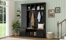 Vibe Haus 62.2'' Farmhouse Hall Tree with Shoe Storage Bench