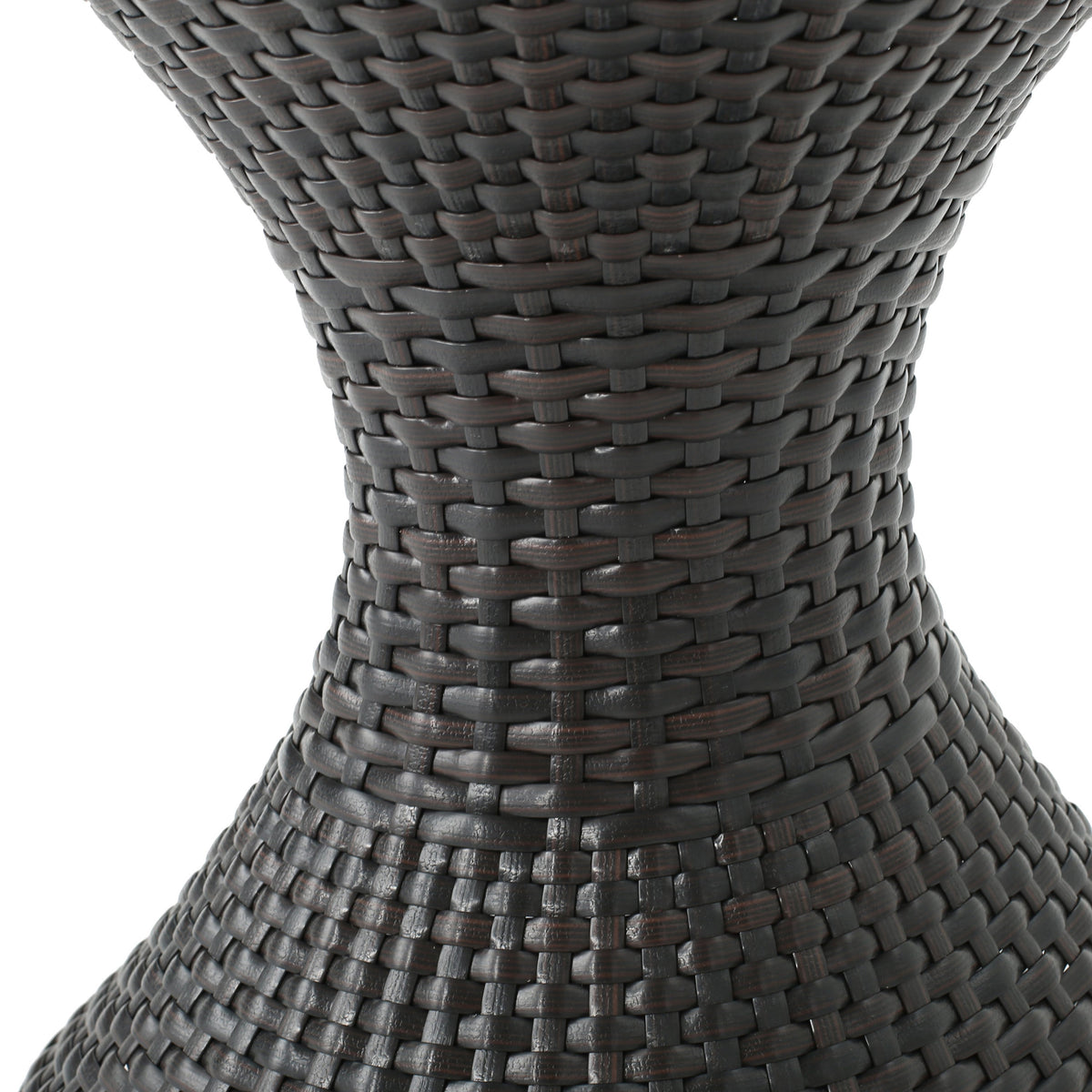 Outdoor 16-Inch Multi-Brown Wicker Hourglass Side Table, photo 5 of 8