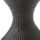 Outdoor 16-Inch Multi-Brown Wicker Hourglass Side Table by HouseOfZazla