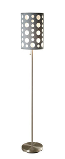 62"H GREY/WHITE RETRO FLOOR LAMP