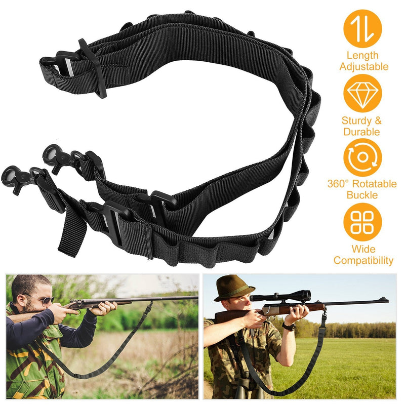 Tactical Shotgun Sling 2 Point Gun Sling Adjustable Shoulder Strap Rifle Shotgun Belts w/ 15-Shell Holders, photo 8 of 8