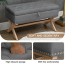 35 Inch Storage Ottoman, Button-Tufted Ottoman Linen Storage Bench, Ottoman with Storage