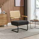 Accent Chair - Modern Industrial Slant Armchair with Metal Frame - Premium High Density Soft Single chair for Living Room Bedroom