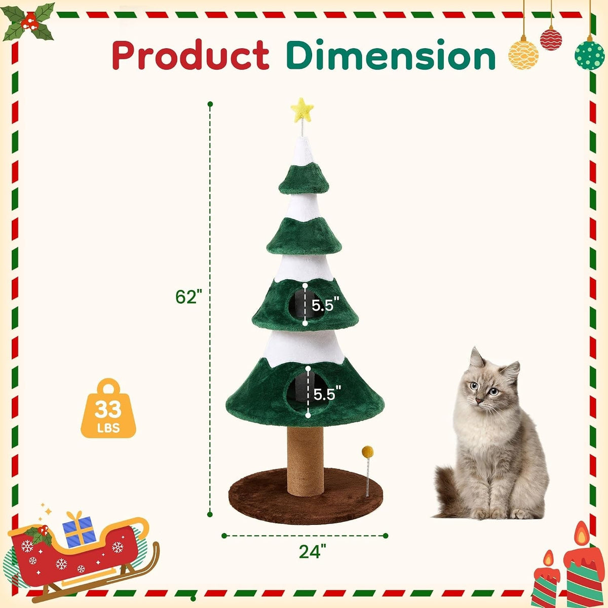 62" Cat Tree with Heavy Duty Base, photo 2 of 8
