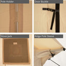 [14x16FT] White Duck Alpha Wall Tent With Heavy-Duty Frame And Bug Mesh Windows (SAK73214)