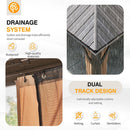 [14X24FT] Alora Heavy-Duty Aluminum Galvanized Steel Double Roof Hardtop Gazebo With Netting And Curtains (SAK41853)