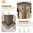 [14X24FT] Alora Heavy-Duty Aluminum Galvanized Steel Double Roof Hardtop Gazebo With Netting And Curtains (SAK41853)