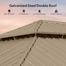 [14X28FT] Alora Extra-Large Hardtop Gazebo With Galvanized Steel Double Roof, Curtains And Netting (SAK85731)