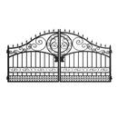 14x8 ft Steel Dual Swing Driveway Gate-European Style