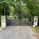 14x8 ft Steel Dual Swing Driveway Gate-European Style