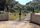 14x8 ft Steel Dual Swing Driveway Gate with Wider Goalposts by Chery Industrial