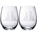 Set of 2 Labrador Dog Stemless Wine Glasses